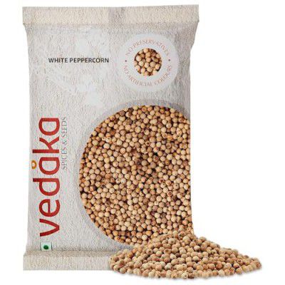 Amazon Brand - Vedaka Whole White Peppercorn | No Artificial Colours or Preservatives | 100grams