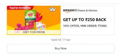 Amazon Coupon Reward: ₹250 Cashback on Home & Kitchen 