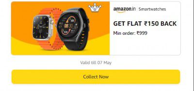 Amazon Reward : GET FLAT ₹150 BACK | Min order: ₹1999 on Smartwatch