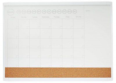 AmazonBasics 3 in 1 Combo Dry Erase Calendar Board, Plastic Frame, 17" x 23", 3 Pack