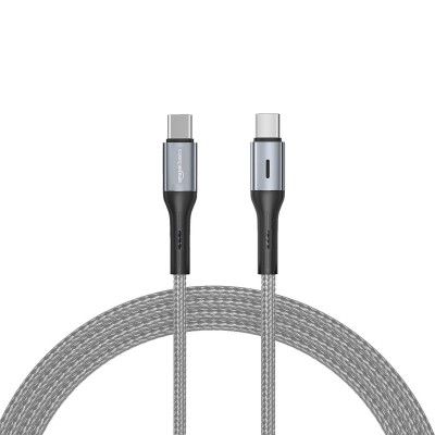 AmazonBasics 60W Type C to Type C Braided Cord Fast Charging Data Cable (Grey - 1.2 Meter)