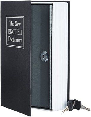 AmazonBasics Book Safe with Key Lock, Black