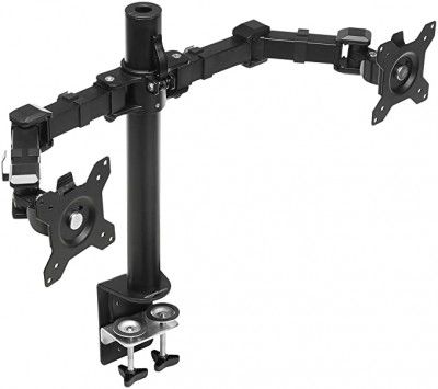 AmazonBasics Dual Monitor Stand - Height-Adjustable Arm Mount, Steel