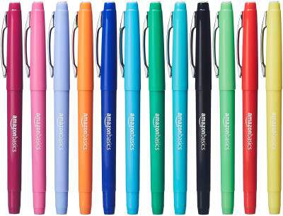 AmazonBasics Felt Tip Marker Pens - Assorted Color, 12-Pack