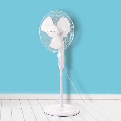 AmazonBasics High Speed 55 Watt Oscillating Pedestal Fan, 400mm Sweep Length