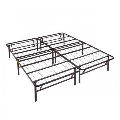 AmazonBasics Platform Foldable Steel Bed Frame, Black, Queen