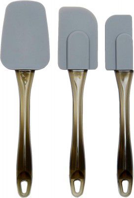 AmazonBasics Silicone Spatula Set, 3-Pieces, Grey