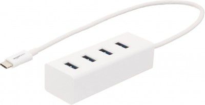 AmazonBasics USB 3.1 Type-C to 4 Port USB Hub - White