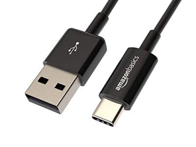 AmazonBasics USB Type-C to USB-A 2.0 Male Fast Charging Cable - 3 Feet (0.9 Meters) Compatible with Laptop, Black