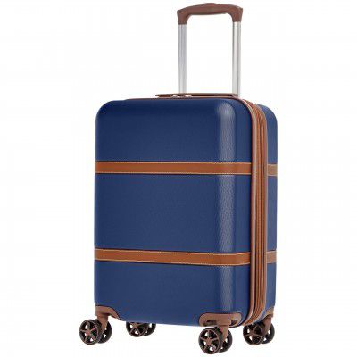 AmazonBasics Vienna Expandable Hardsided ABS Cabin Trolley with Extreme Scratch Resistance - 51 cm, Blue