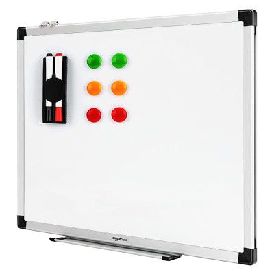 AmazonBasics Whiteboard Drywipe Magnetic with Pen 1.96 ft x 1.47 ft