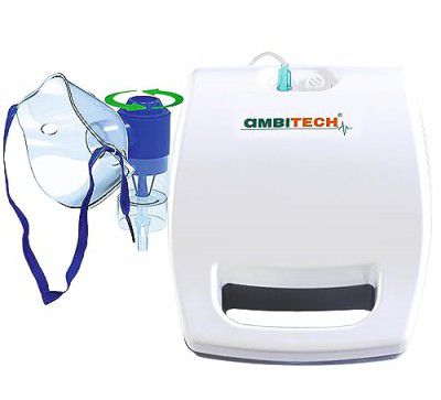 AmbiTech Easy Nebulizer Machine Kit With 2 Year Replacement Warranty For Adults & Kids, White