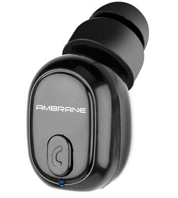 Ambrane Bluetooth Mono Earbud with Compact Size, Clear Calls & Immersive Music, Long Battery Life (H9, Black)