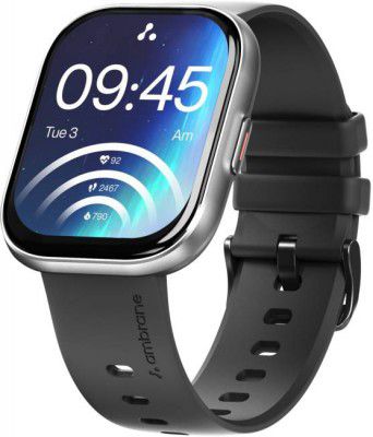 Ambrane Fyre 2.04 AMOLED, BT Calling Smartwatch (Black Strap, Regular)