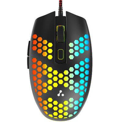 Ambrane Honeycomb Design Wired Gaming Mouse with 6 Programmable Buttons