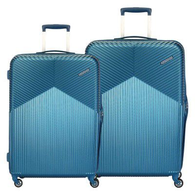 American Tourister Georgia Spinner Polycarbonate (PC) 2 Pc Set Midnight Blue Hard Luggage Small & Medium Sets (55 Cm + 69 Cm)