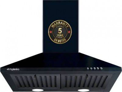 Amplesta 60 cm Wall Mounted Chimney (1150 CMH | EcoFlow 60cm Pyramid Kitchen chimney, Black | Baffle Filter)