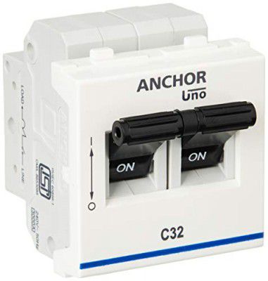 Anchor by Panasonic 65994 UNO Mini Penta Modular 32A Dual Pole C Curve MCB, (Pack of 2)