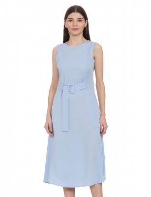 AND Women's Polyester Fit Flare Midi Dress