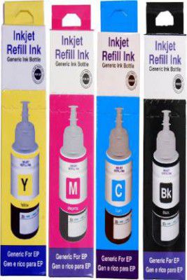 Ang Refill Ink for Use in L361 Printer - 70gms Pack of 4 Each Tri-Color Ink Bottle