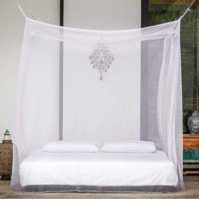 Anil Traders Mosquito net (macherdani) for Bed (White) (4*6 FT)