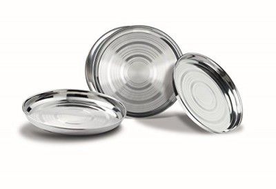 Anjali Stainless Steel Silver Plate Set, 4 Pieces