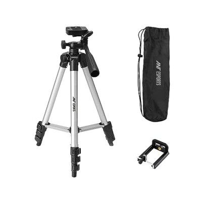 Ant Esports CATS01 Adjustable Aluminium Alloy Tripod Stand Holder for Mobile Phones & Camera, 360 mm -1060 mm (42 Inch), 1/4 inch Screw with Level Tester, Mobile Holder Bracket and Carry Bag.