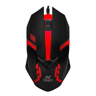 Ant Esports GM45 Gaming Mouse, USB Optical Computer Mice with Rainbow Backlit, 4 Adjustable DPI Up to 3600 -Black