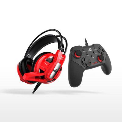 Ant Esports H520W Gaming Headset Red + GP100 Wired Game pad