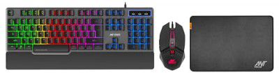 Ant Esports KM500 Pro Backlit Gaming Keyboard and Mouse Combo+Ant Value MM270 Gaming Mouse Pad-M- Medium with Stitched Edges, Waterproof Non-Slip Base for Gaming & Office â€“ Black