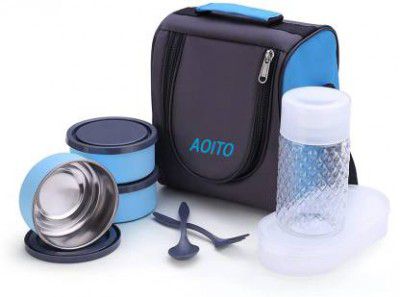 Aoito Smart Tasty Stainless Steel Lunch Box for Office School College 5 Containers Lunch Box  (300 ml, Thermoware)