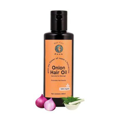 Aoum 11 Herbs Natural Onion Hair Oil 200ml for Hair Growth and Fall Control with Neem & Fenugreek, Shiny & Healthy Hair.