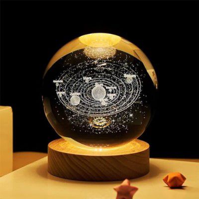 APLIKJA 3D Galaxy Crystal Ball LED Night Light-Bedroom Decor Crystal Lamp, Ideal Birthday Gift For Teens, Multi-Design Galaxy Model (1Pcs)