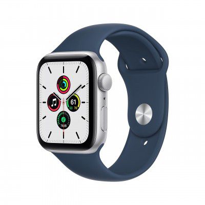 Apple Watch SE (GPS, 44mm) - Silver Aluminium Case with Abyss Blue Sport Band - Regular