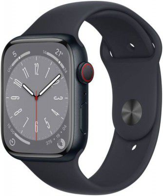 APPLE Watch Series 8 GPS ECG app, Temperature sensor, IPX6, Fall/Crash Detection 45mm  (Midnight Strap, Regular)