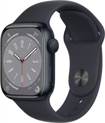 APPLE Watch Series 8 GPS ECG app, Temperature sensor, IPX6, Fall/Crash Detection 41mm  (Midnight Strap, Regular)