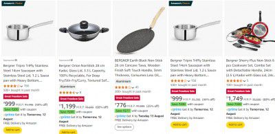 Apply Upto ₹1000 off Coupon Bergner Products