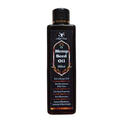 AptEat Organic Hemp seed oil 100ml for Hair Care, Skin & Face Care, Omega 3&6 Cold pressed oil, Multipurpose oil 100ML