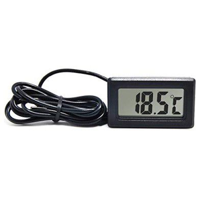 ApTechDeals Portable Pocket Wired Mini Digital LCD Electronic Temperature Meter Sensor (Black)