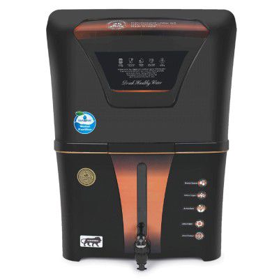 AQUA D PURE Copper + Mineral RO+UV+UF 10 to 12 Liter RO + UV + TDS ADJUSTER Water Purifier with Copper Charge Technology black & copper Best For Home and Office By Remino (S56 Enclosed Copper)