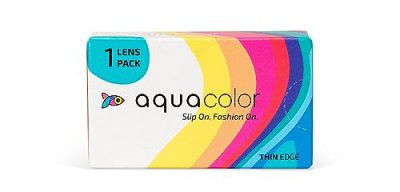 Aquacolor Monthly Disposable Colored Contact Lenses with Power - Icy Blue - (1 Lens/Box) (-6.00)