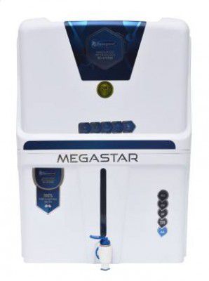 Aquagrand White Megastar Model RO + UV + UF + TDS + ALAKLINE B12 FILTER 15 L RO + UV + UF + TDS + Alkaline Water Purifier 