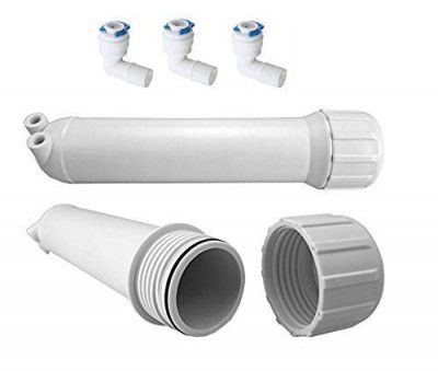 Aqualife RO Membrane Housing Virgin Food Grade Double O Ring with 3pcs Elbow, Suitable for 75,80, 100 & 150 GPD Membrane All Brand Water Purifie