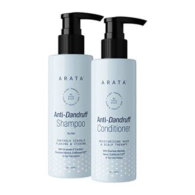 Arata Dandruff Detox Duo For Dry Hair | Anti Dandruff Shampoo (200 ML) And Conditioner (200 ML) | Removes Dandruff From First Wash