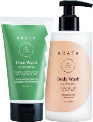 ARATA Deep Cleansing Combo|Face Wash & Body Wash| Vegan| SLS Free  (2 Items in the set)