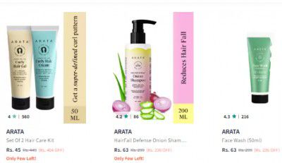 Arata Personal Care & Skin Care Combo Upto 90% Off