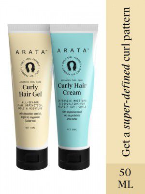 ARATA Set Of 2 Curl Care Pro Styling Curl Enhancing Hair Gel & Cream - 50ml Each