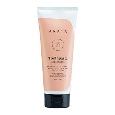 Arata Zero Chemicals Natural Fluoride/Sulphate and Paraben-Free Refreshing Toothpaste with Peppermint, Cinnamon and Chamomile and (100 ml)