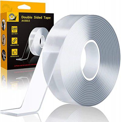 Arawaza double sided tape, Adhesive Silicone Tape, Heavy Duty, Heat Resistant, Multi-Functional, Removable, Washable, Reusable Anti-Slip Tape (2 mm, 3 Meter)