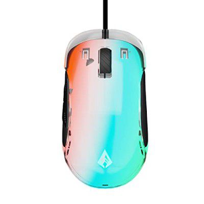 Archer Tech Lab Recurve 400 Transparent Wired Gaming Mouse, 12000 DPI with 1000Hz Polling Rate and 8 Buttons, 6 Mode Breathing RGB, Sunplus Sensor, HUYU Switches, Compatible with PC/Mac - Transparent